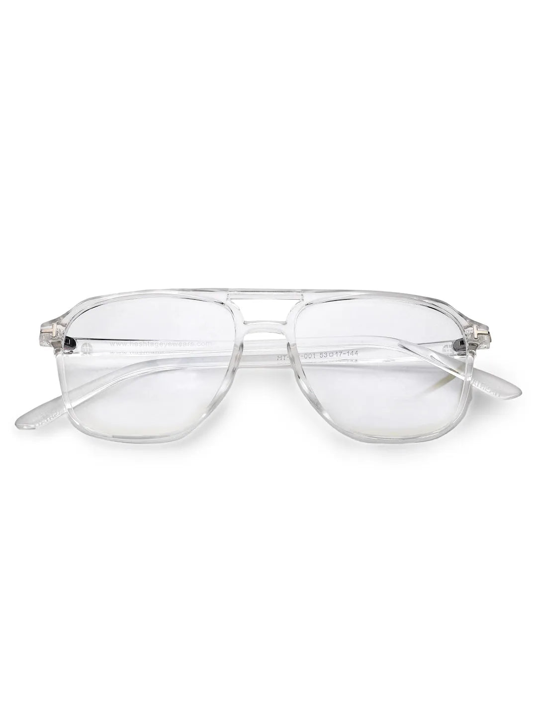 Aegira | Transparent Small Full Rim Square Computer Glasses for Men & Women [Blue Block]