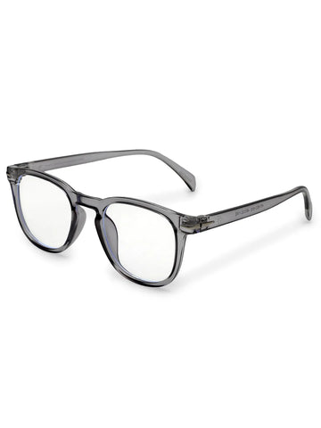 Rivena | Grey Small Full Rim Square Computer Glasses for Men & Women [Blue Block]