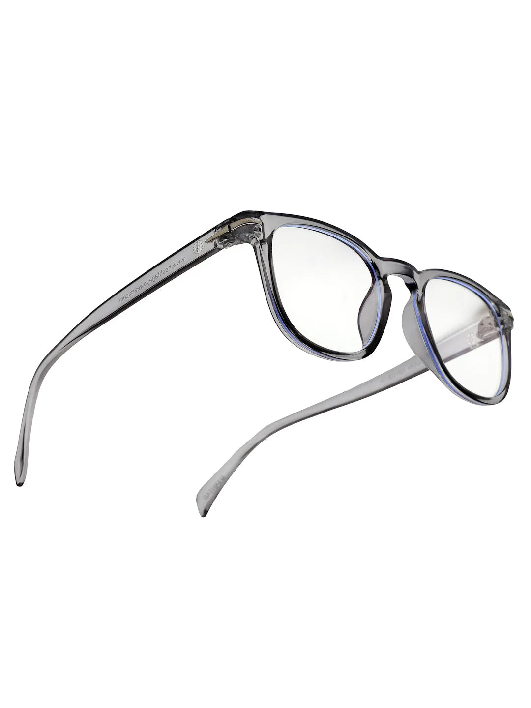 Rivena | Grey Small Full Rim Square Computer Glasses for Men & Women [Blue Block]