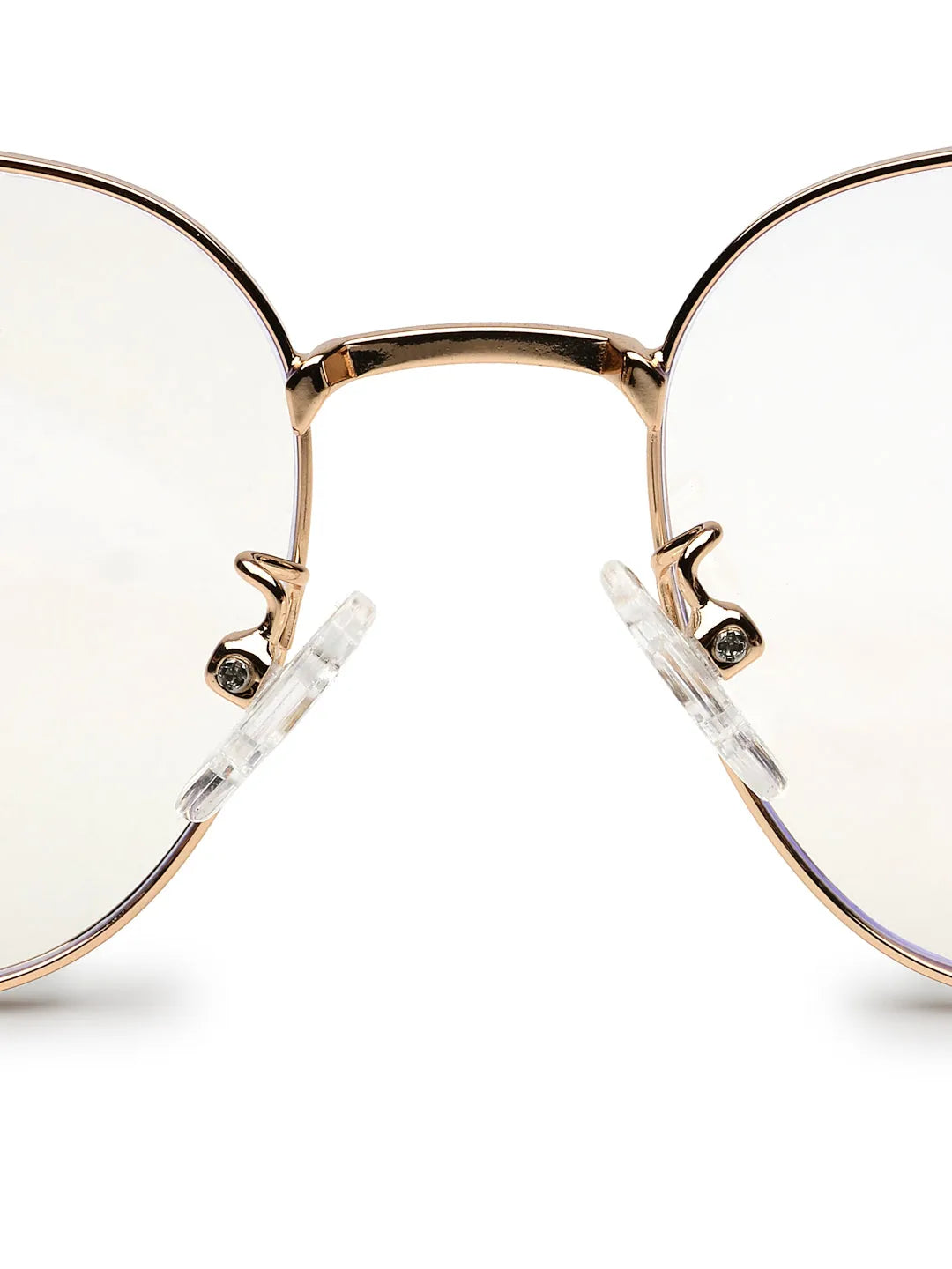 Frostis | Golden Small Full Rim Hexagonal Computer Glasses for Men & Women [Blue Block]