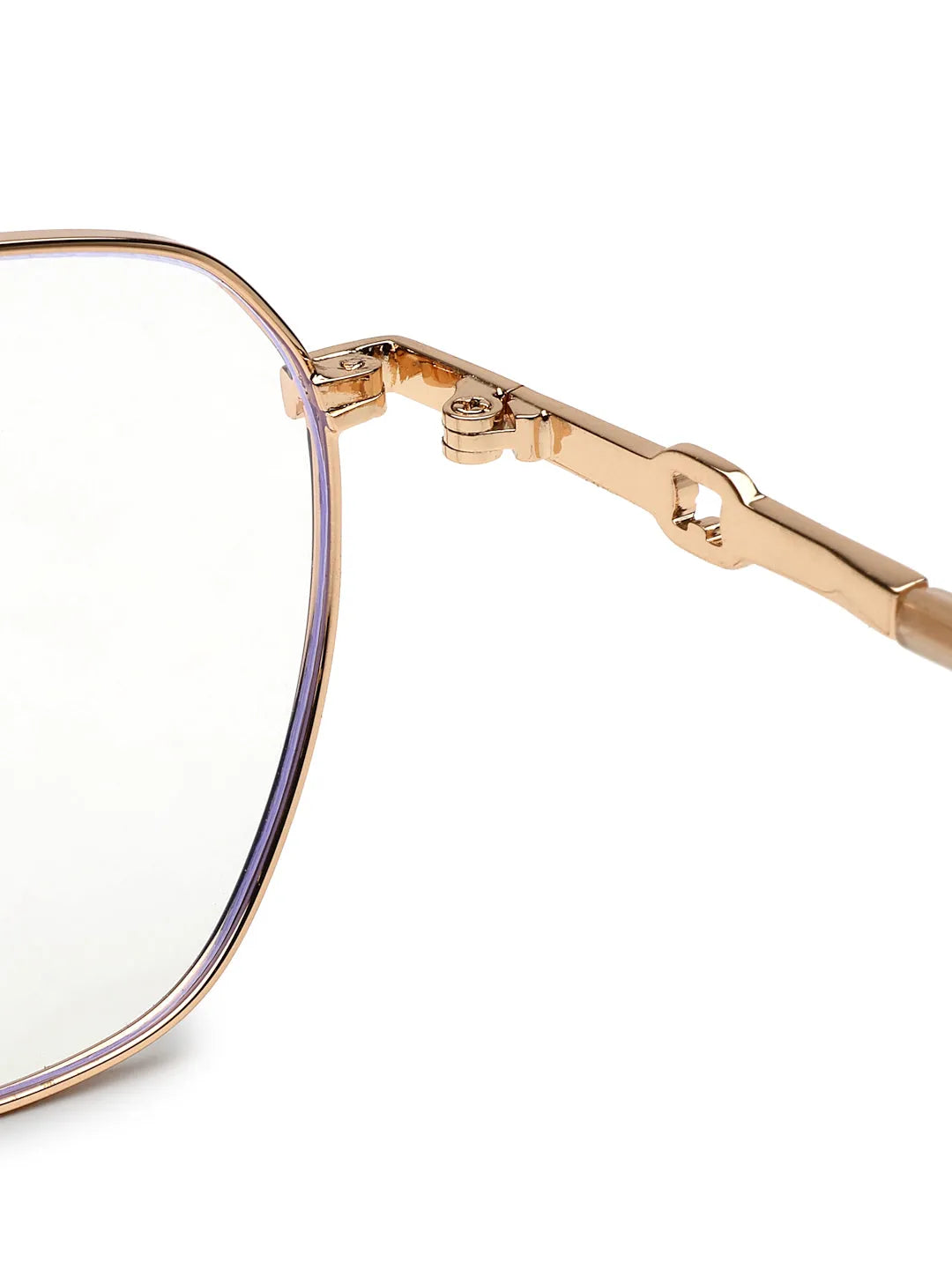 Frostis | Golden Small Full Rim Hexagonal Computer Glasses for Men & Women [Blue Block]