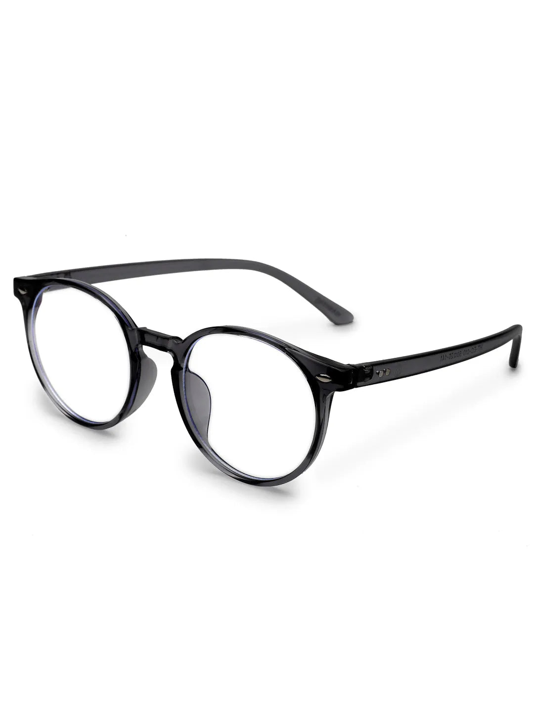 Auralis | Grey Small Full Rim Round Computer Glasses for Men & Women [Blue Block]