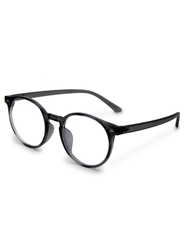 Auralis | Grey Small Full Rim Round Computer Glasses for Men & Women [Blue Block]