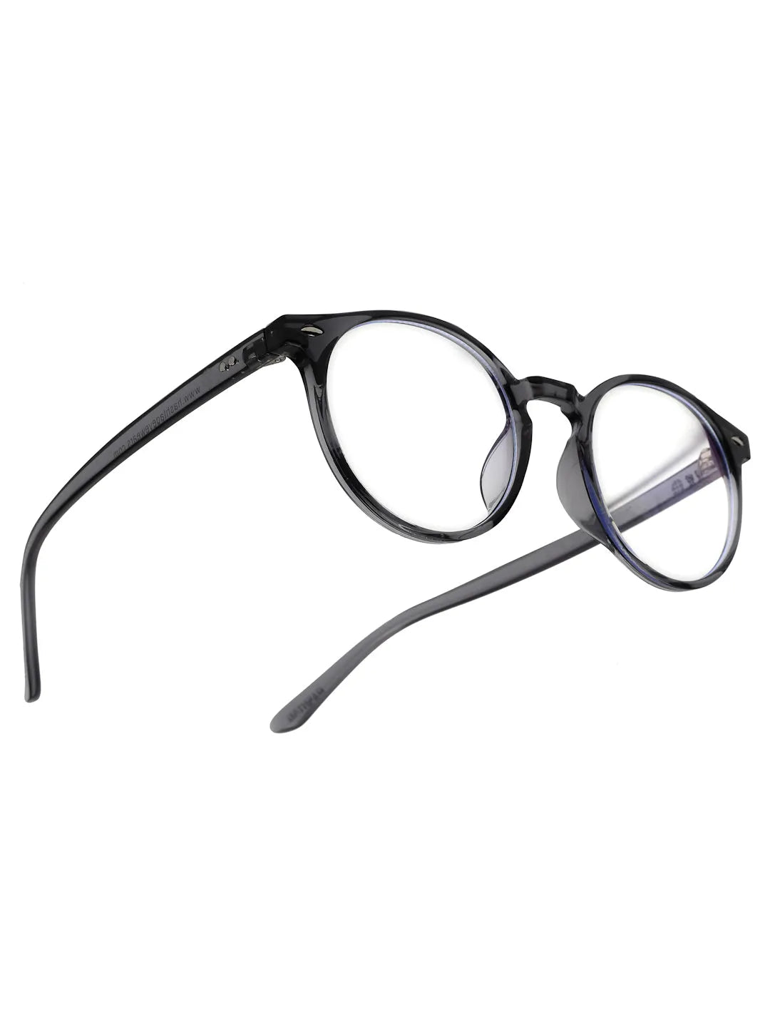 Auralis | Grey Small Full Rim Round Computer Glasses for Men & Women [Blue Block]