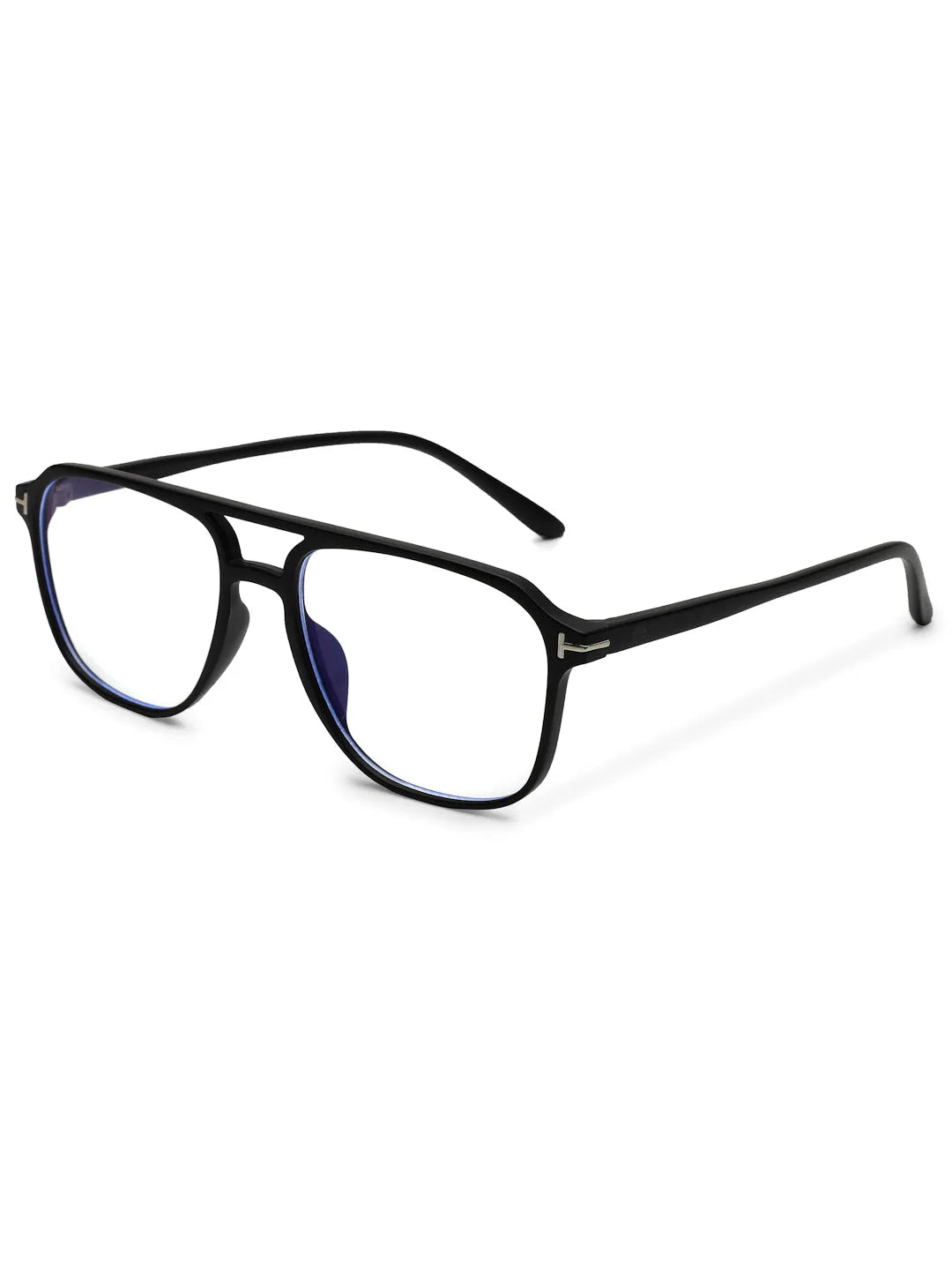 Aegira | Black Small Full Rim Square Computer Glasses for Men & Women [Blue Block]
