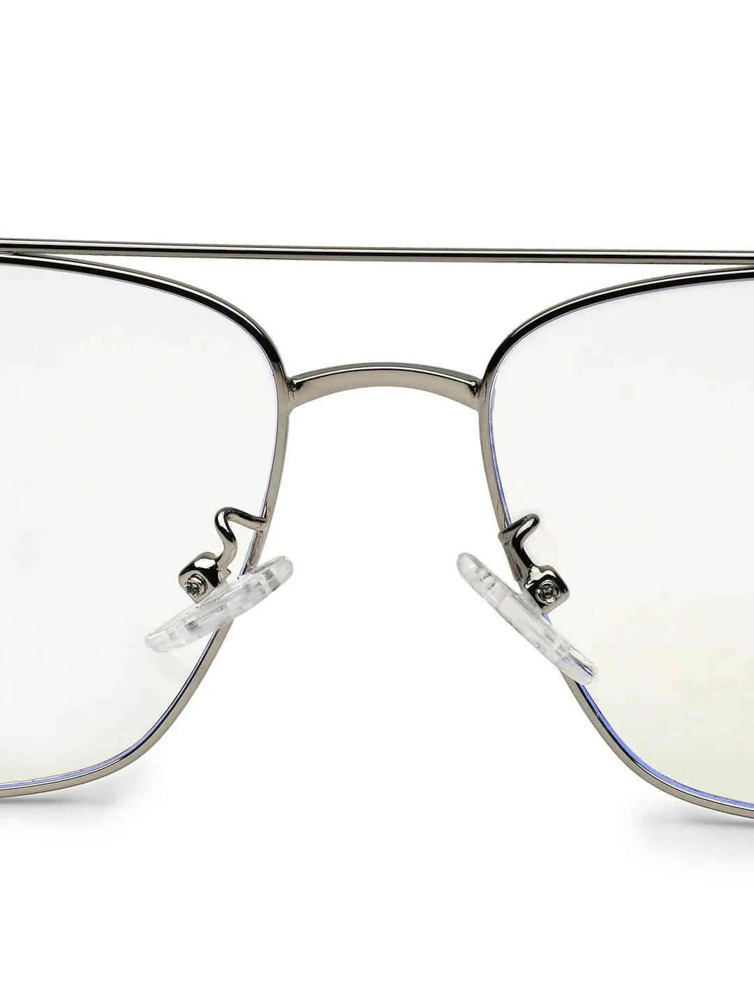 Nova | Black & Silver Medium Full Rim Square Computer Glasses for Men & Women [Blue Block]