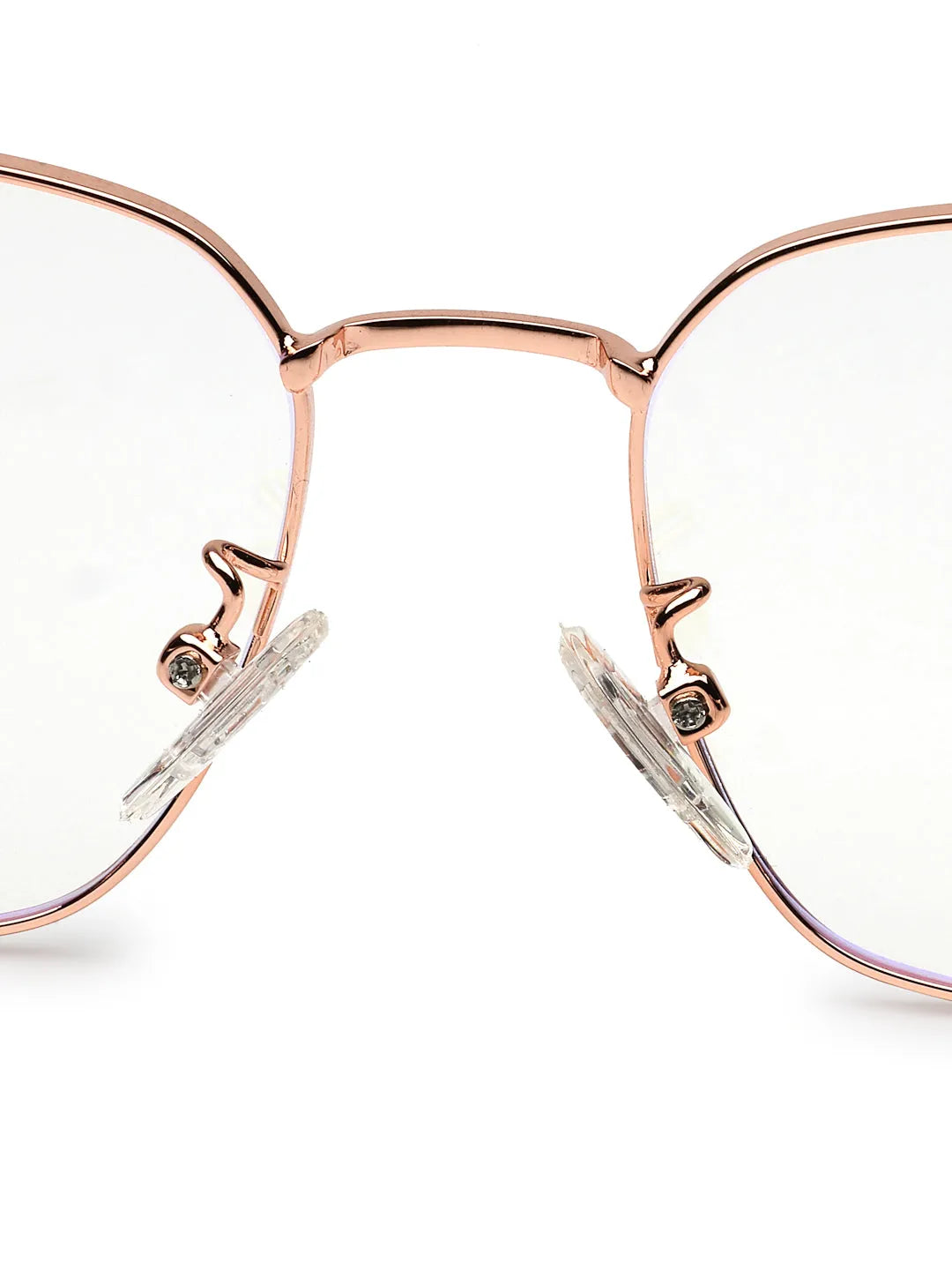 Fyrion | Rose Gold Medium Full Rim RECTANGLE Computer Glasses for Men & Women [Blue Block]