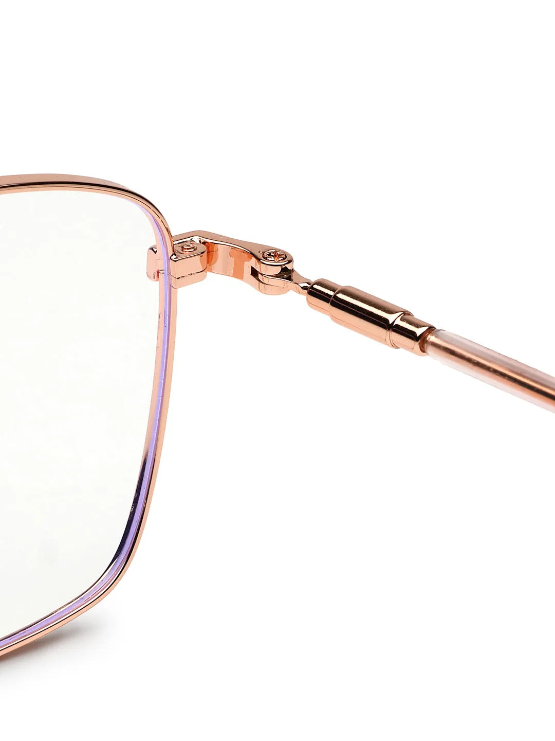 Fyrion | Rose Gold Medium Full Rim RECTANGLE Computer Glasses for Men & Women [Blue Block]