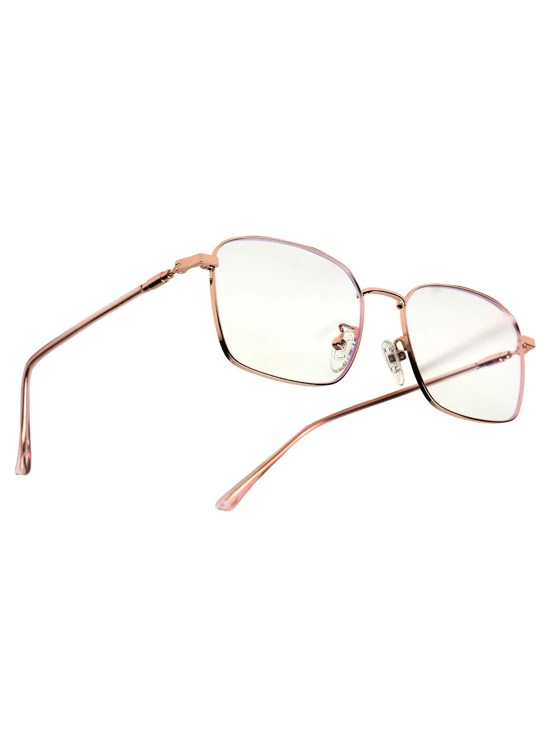 Fyrion | Rose Gold Medium Full Rim RECTANGLE Computer Glasses for Men & Women [Blue Block]