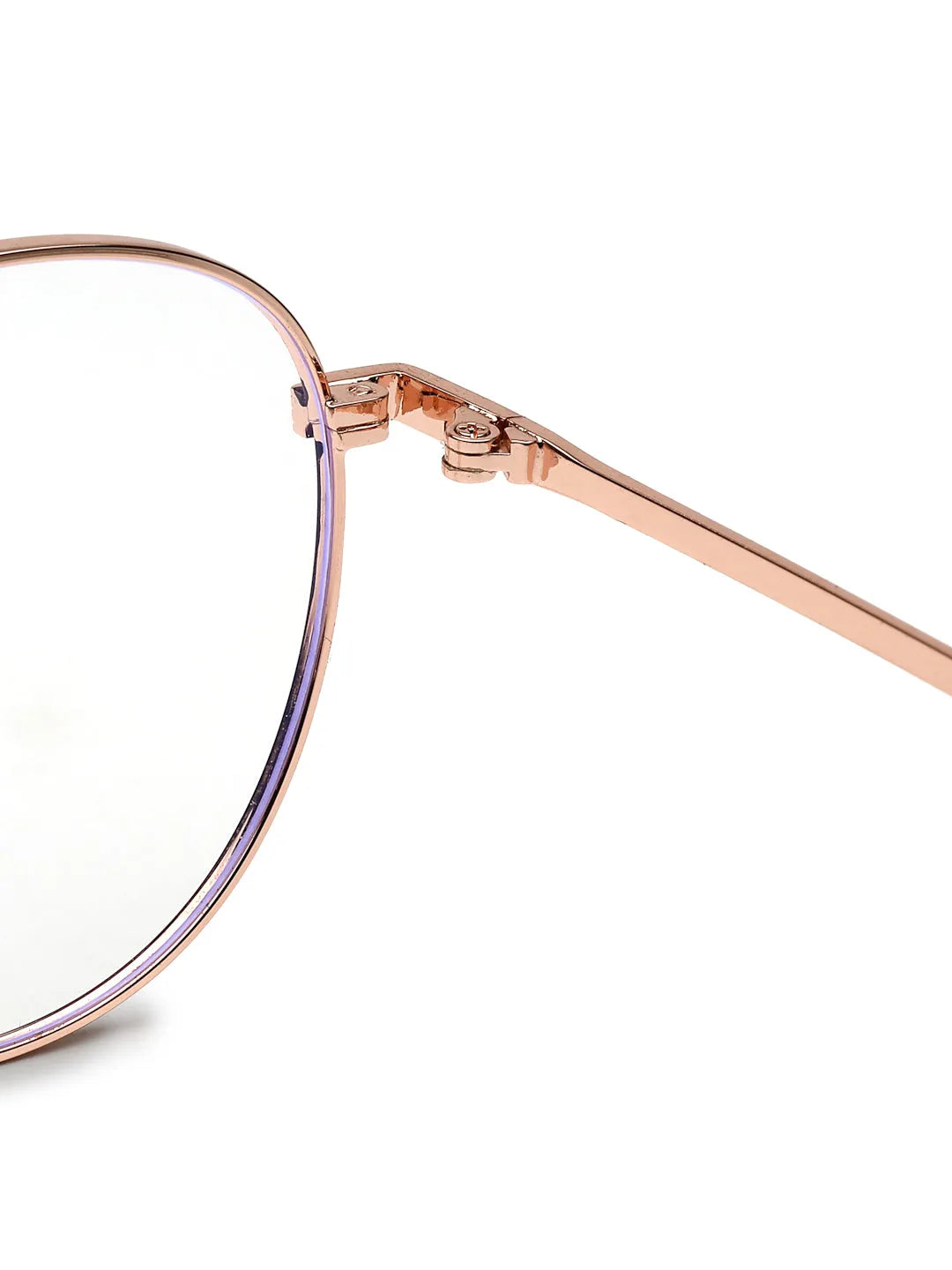 Galveris | Black & Rose Gold Small Full Rim Round Computer Glasses for Men & Women [Blue Block]