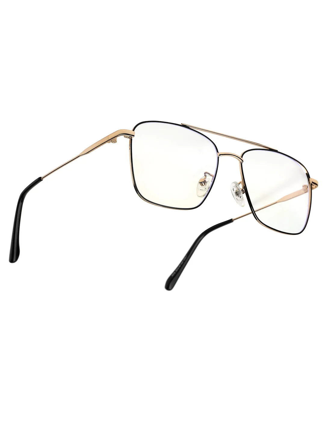 Nova | Black & Gold Medium Full Rim Square Computer Glasses for Men & Women [Blue Block]