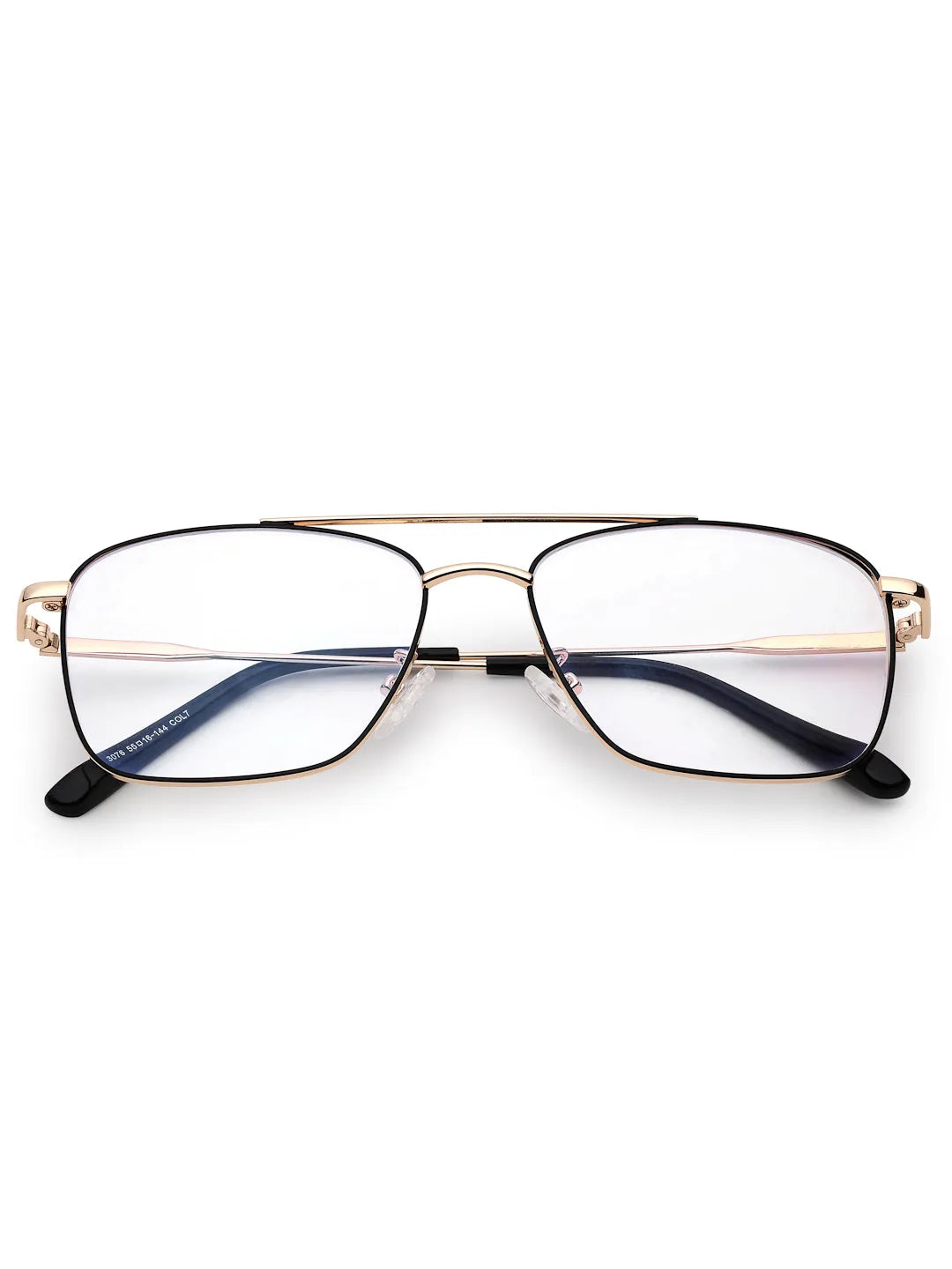 Nova | Black & Gold Medium Full Rim Square Computer Glasses for Men & Women [Blue Block]