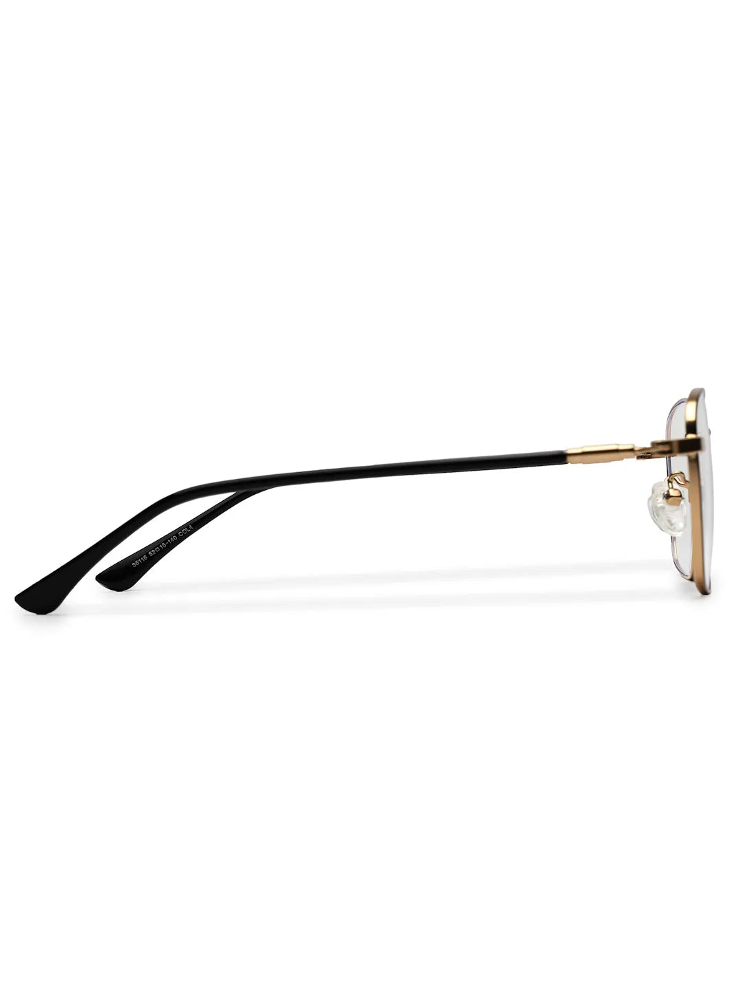 Fyrion | Black & Gold Medium Full Rim RECTANGLE Computer Glasses for Men & Women [Blue Block]