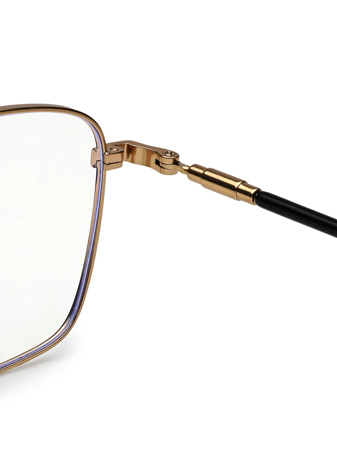 Fyrion | Black & Gold Medium Full Rim RECTANGLE Computer Glasses for Men & Women [Blue Block]