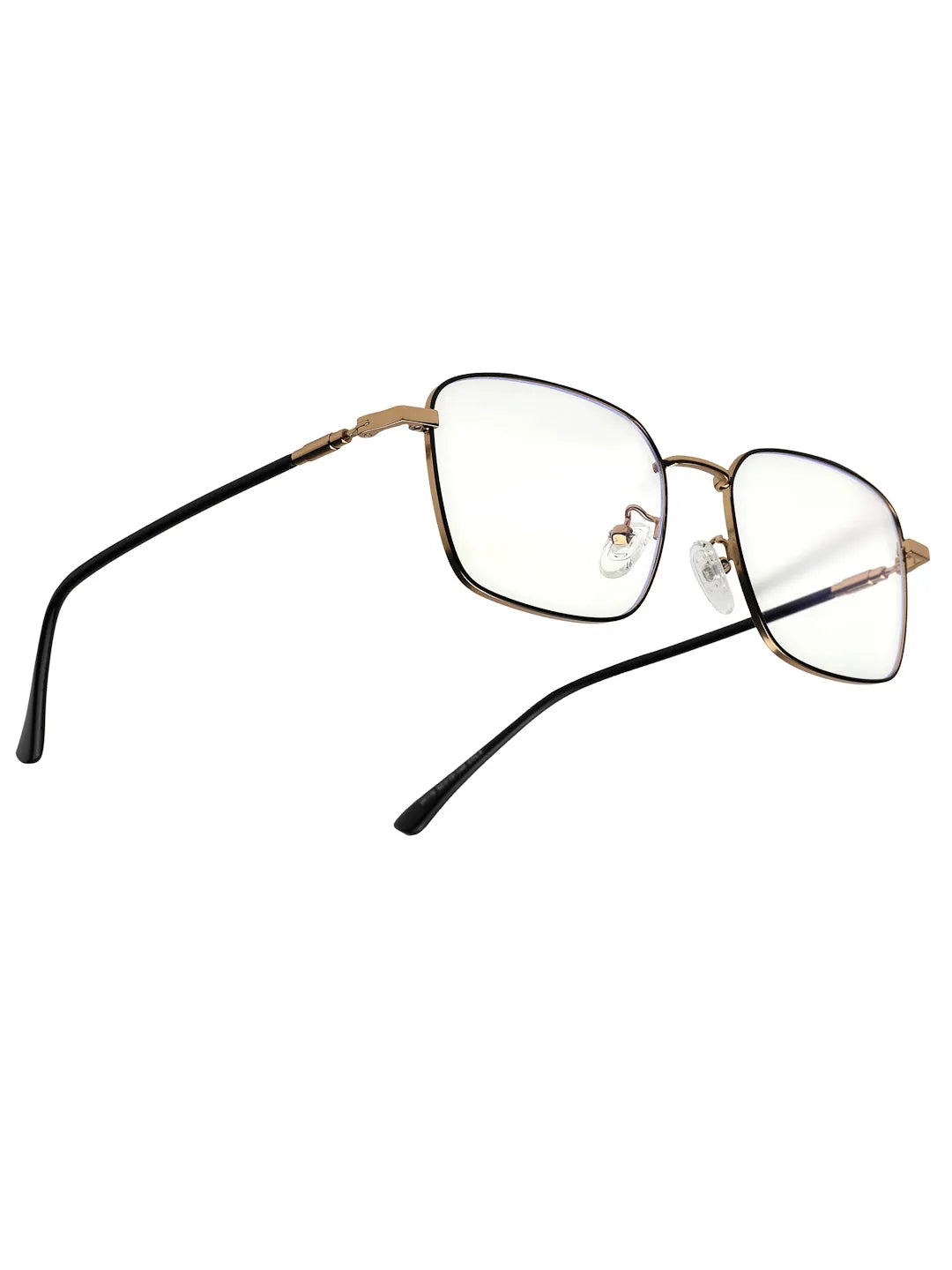 Fyrion | Black & Gold Medium Full Rim RECTANGLE Computer Glasses for Men & Women [Blue Block]