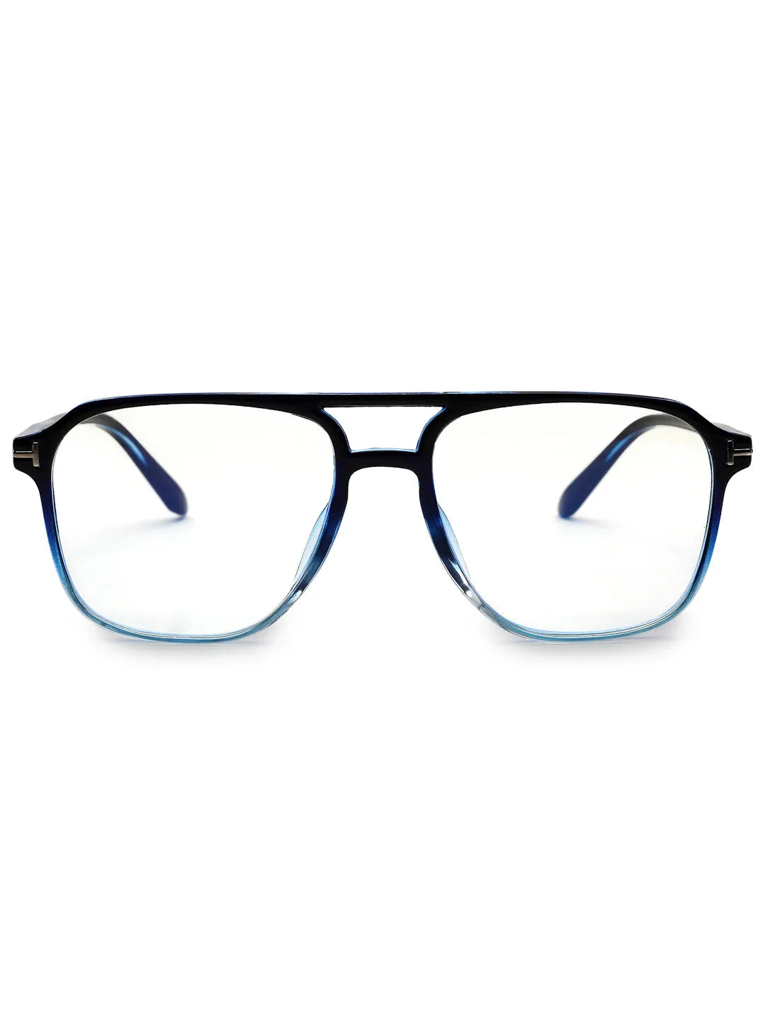 Aegira | Gradient Black Blue Small Full Rim Square Computer Glasses for Men & Women [Blue Block]