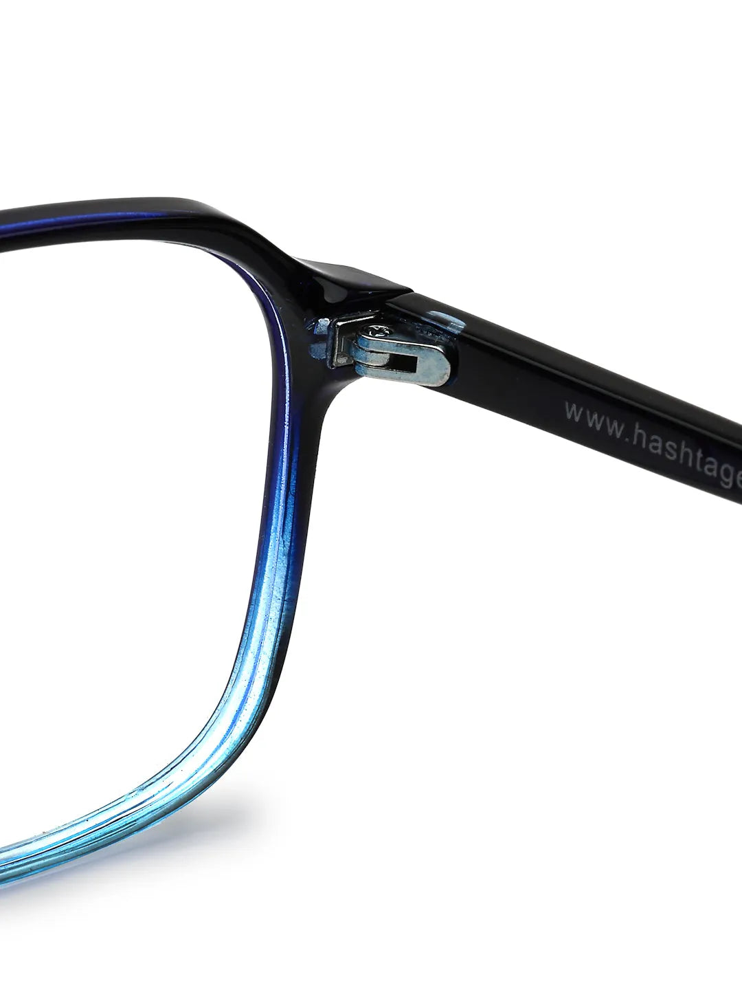 Aegira | Gradient Black Blue Small Full Rim Square Computer Glasses for Men & Women [Blue Block]