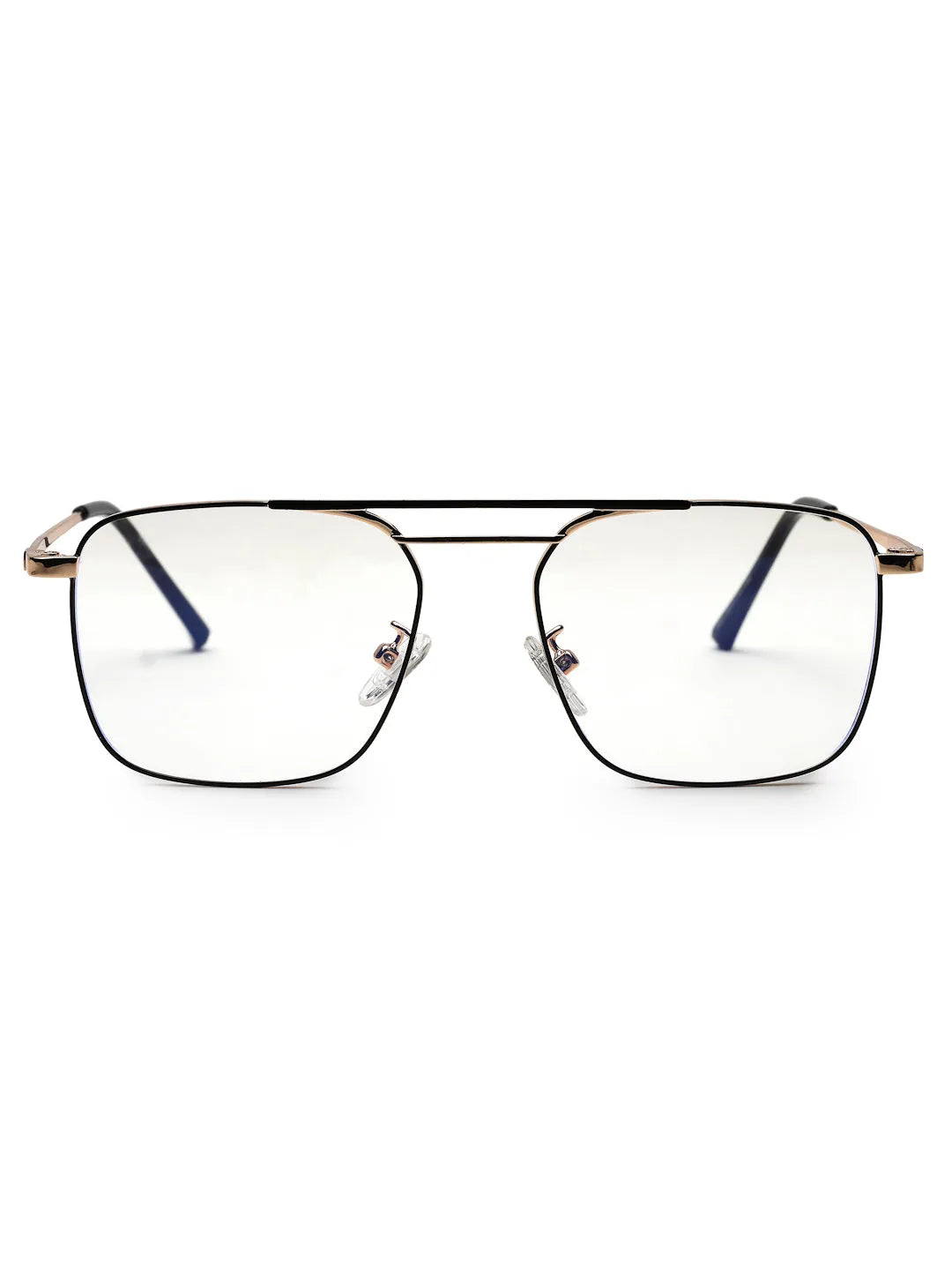Neuron | Black & Golden Medium Full Rim RECTANGLE Computer Glasses for Men & Women [Blue Block]