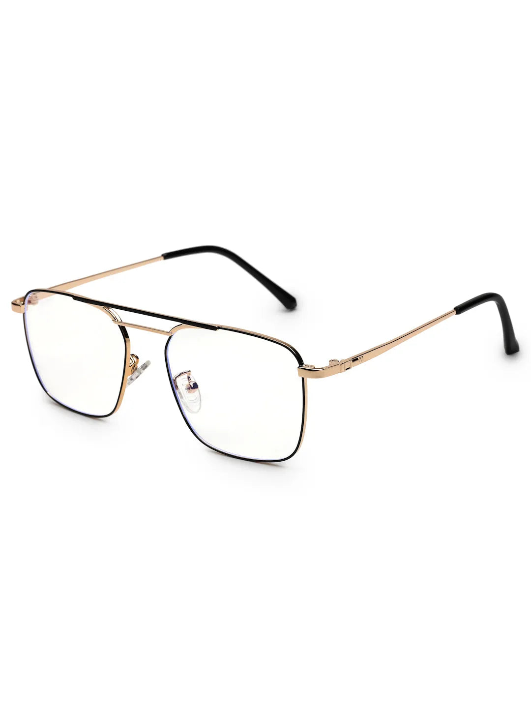 Neuron | Black & Golden Medium Full Rim RECTANGLE Computer Glasses for Men & Women [Blue Block]