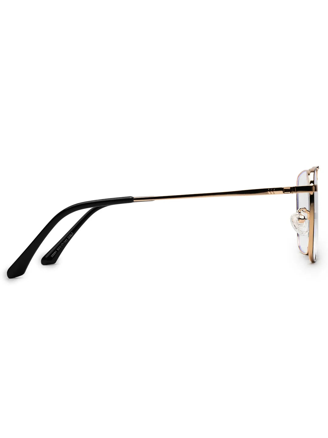Neuron | Black & Golden Medium Full Rim RECTANGLE Computer Glasses for Men & Women [Blue Block]