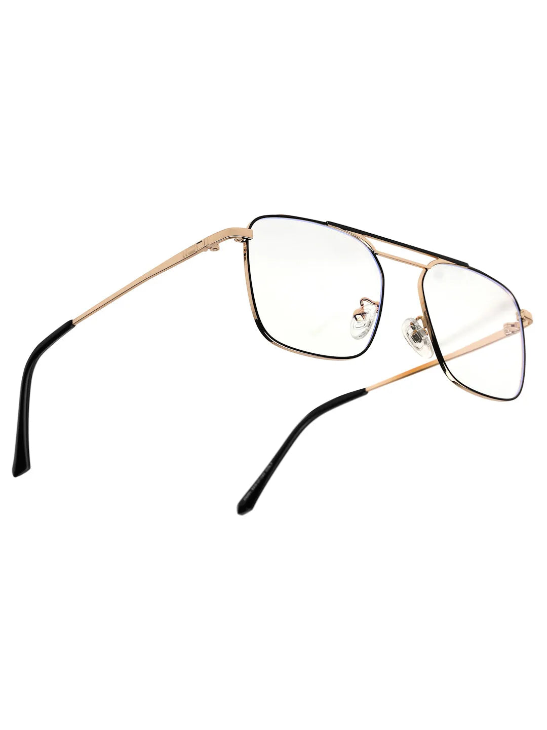 Neuron | Black & Golden Medium Full Rim RECTANGLE Computer Glasses for Men & Women [Blue Block]