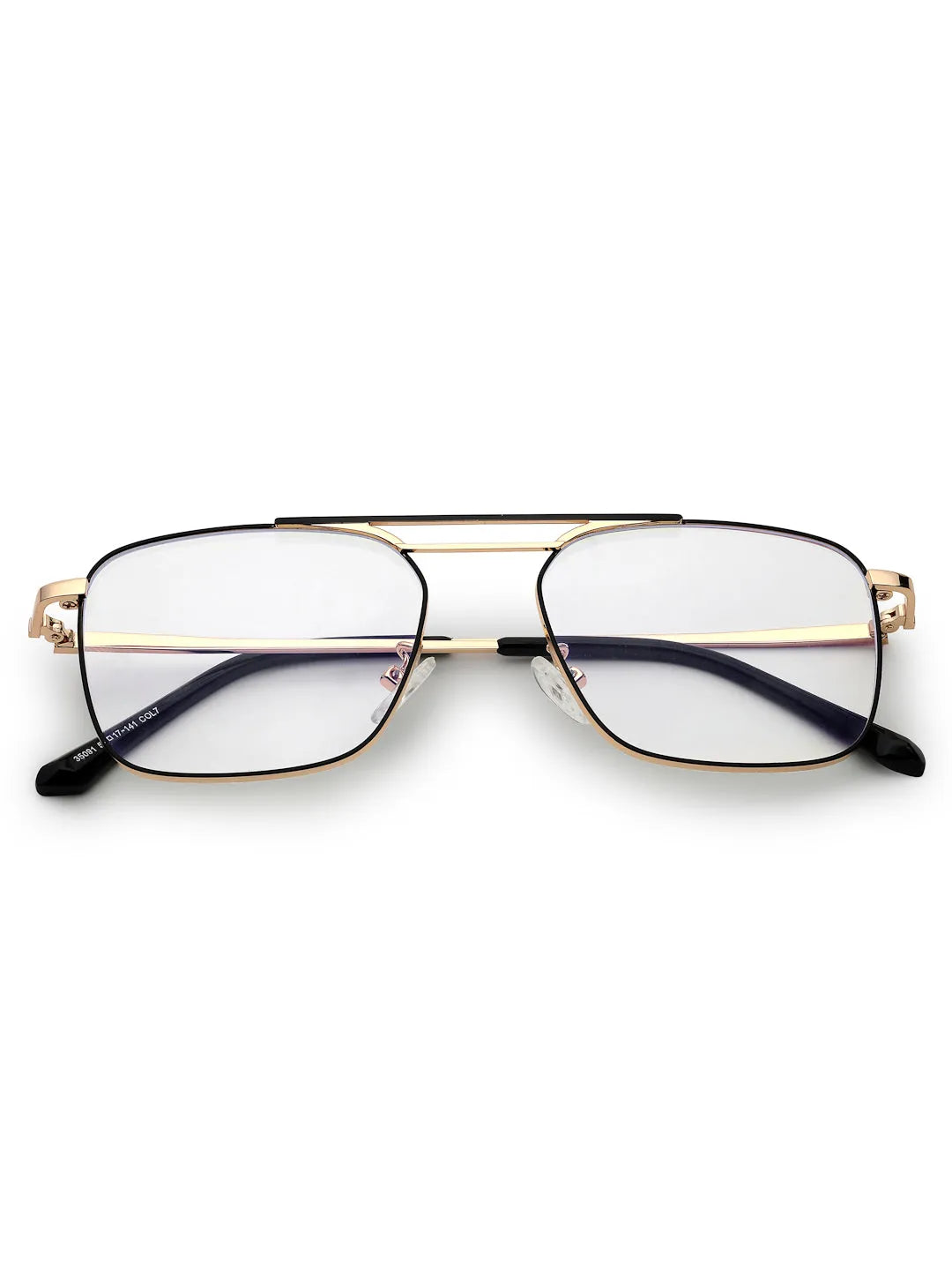 Neuron | Black & Golden Medium Full Rim RECTANGLE Computer Glasses for Men & Women [Blue Block]