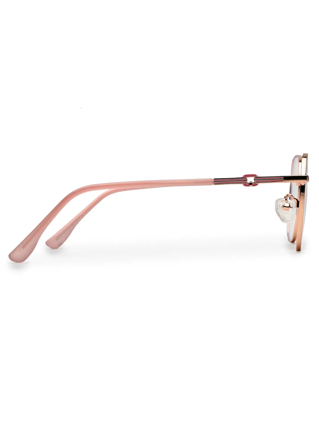 Frostis | Rose Gold Small Full Rim Hexagonal Computer Glasses for Men & Women [Blue Block]
