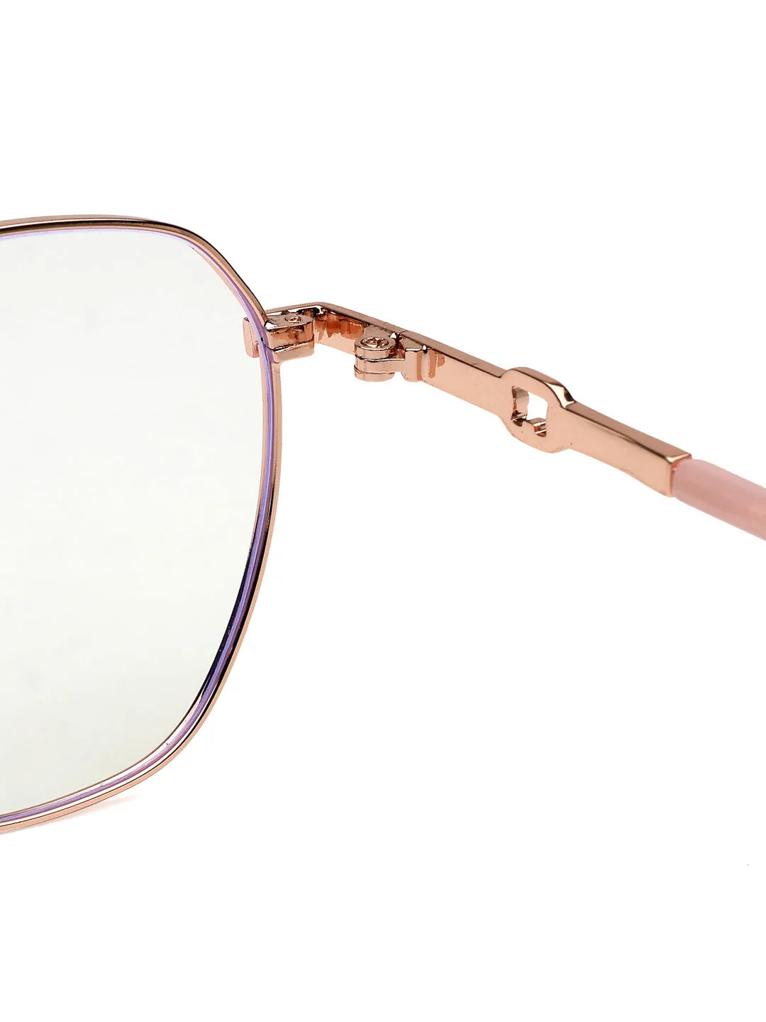 Frostis | Rose Gold Small Full Rim Hexagonal Computer Glasses for Men & Women [Blue Block]
