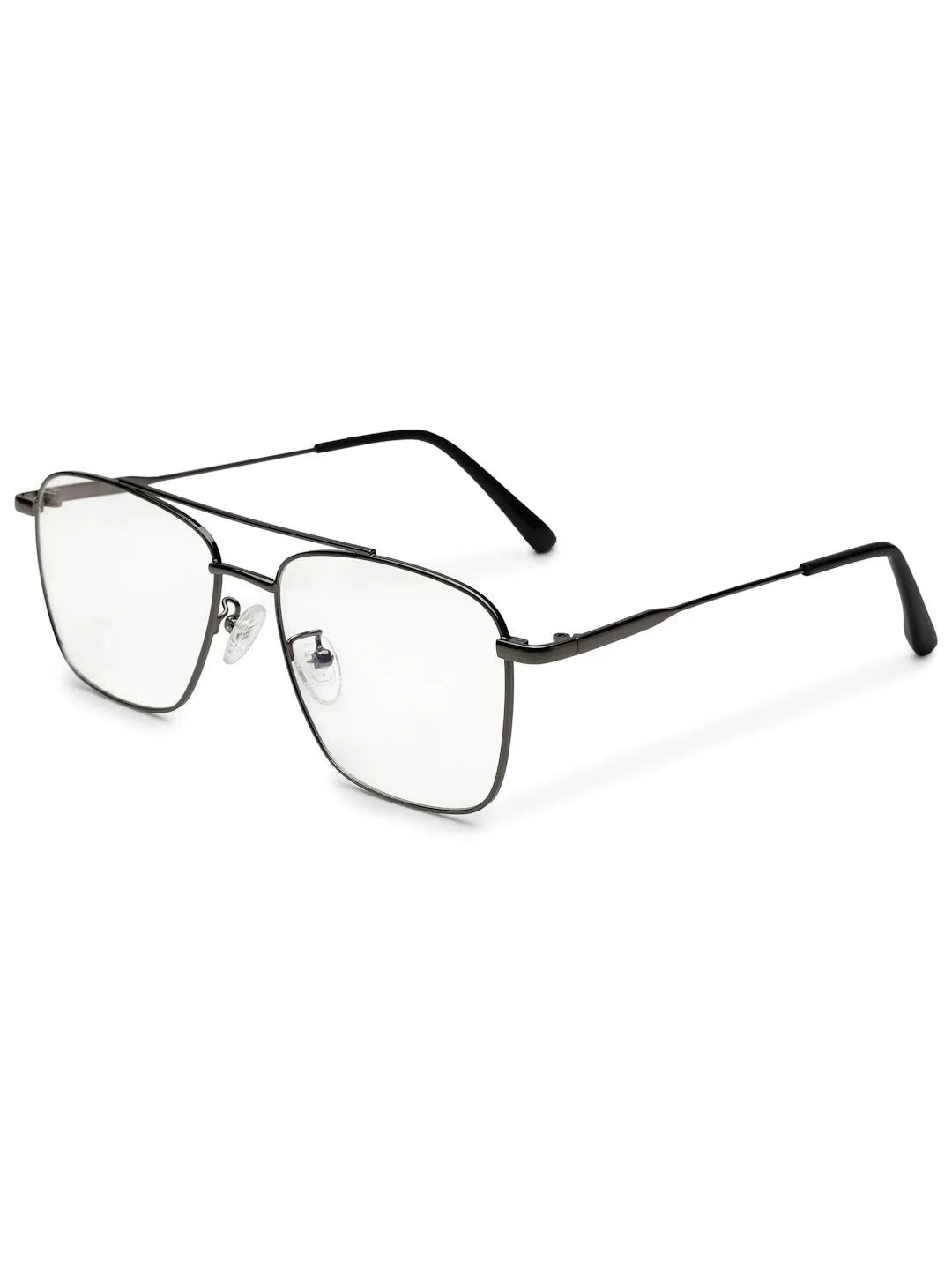 Nova | Grey Medium Full Rim Square Computer Glasses for Men & Women [Blue Block]