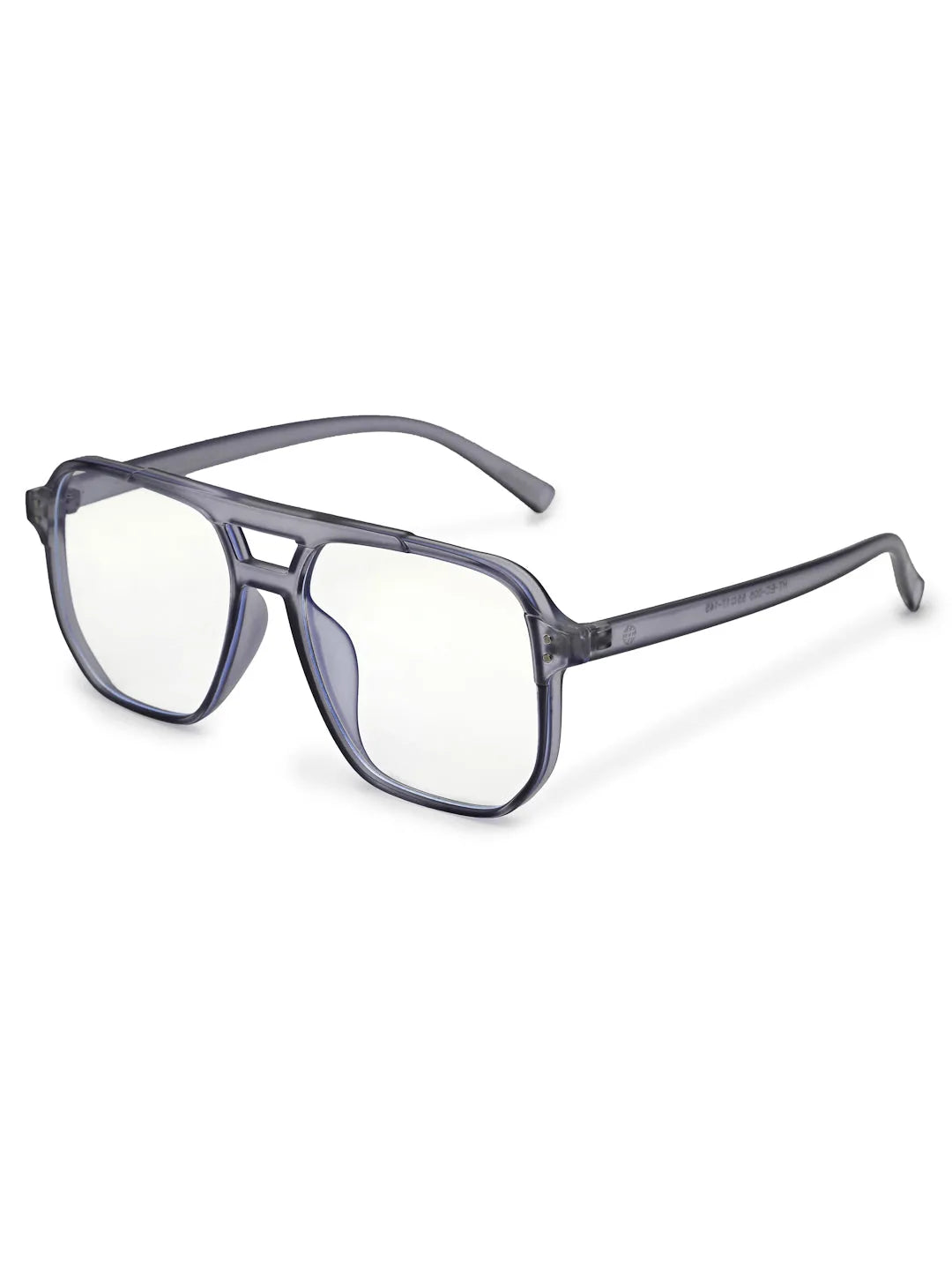 Lumnos | Grey Medium Full Rim Square Computer Glasses for Men & Women [Blue Block]
