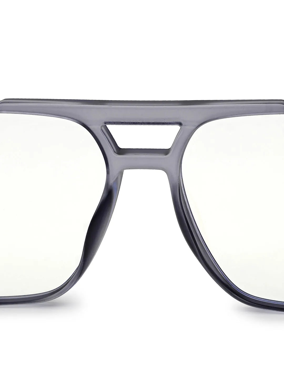 Lumnos | Grey Medium Full Rim Square Computer Glasses for Men & Women [Blue Block]