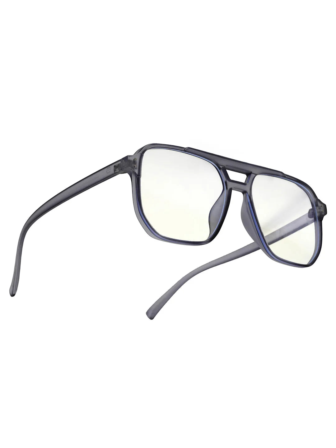 Lumnos | Grey Medium Full Rim Square Computer Glasses for Men & Women [Blue Block]