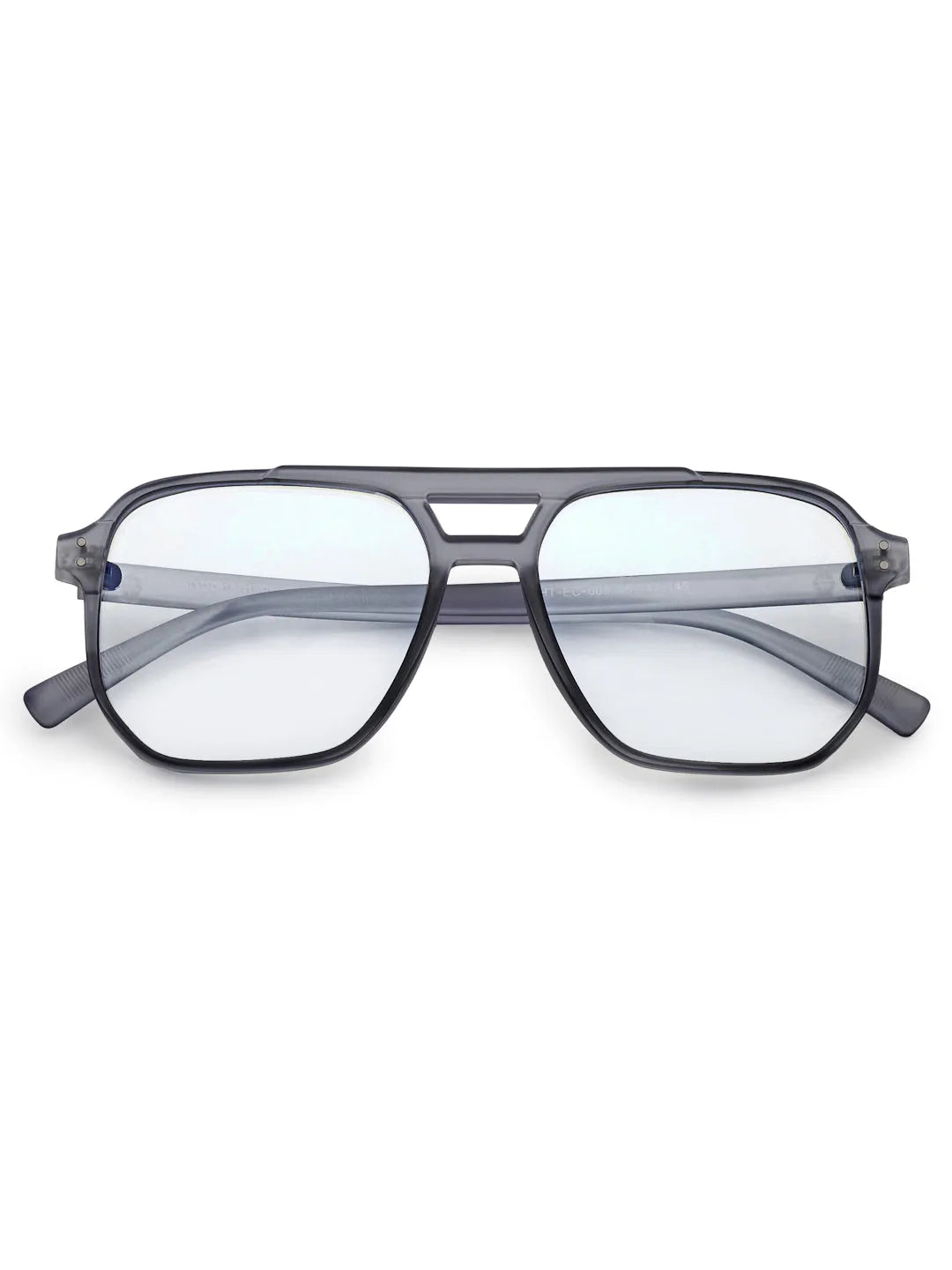 Lumnos | Grey Medium Full Rim Square Computer Glasses for Men & Women [Blue Block]