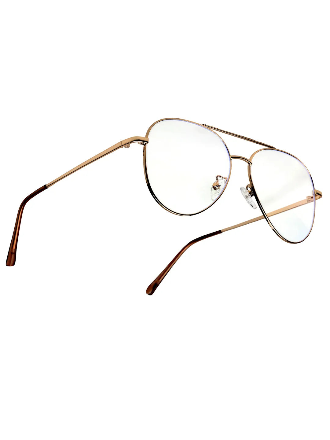 Gravion | Golden Medium Full Rim Aviator Computer Glasses for Men & Women [Blue Block]