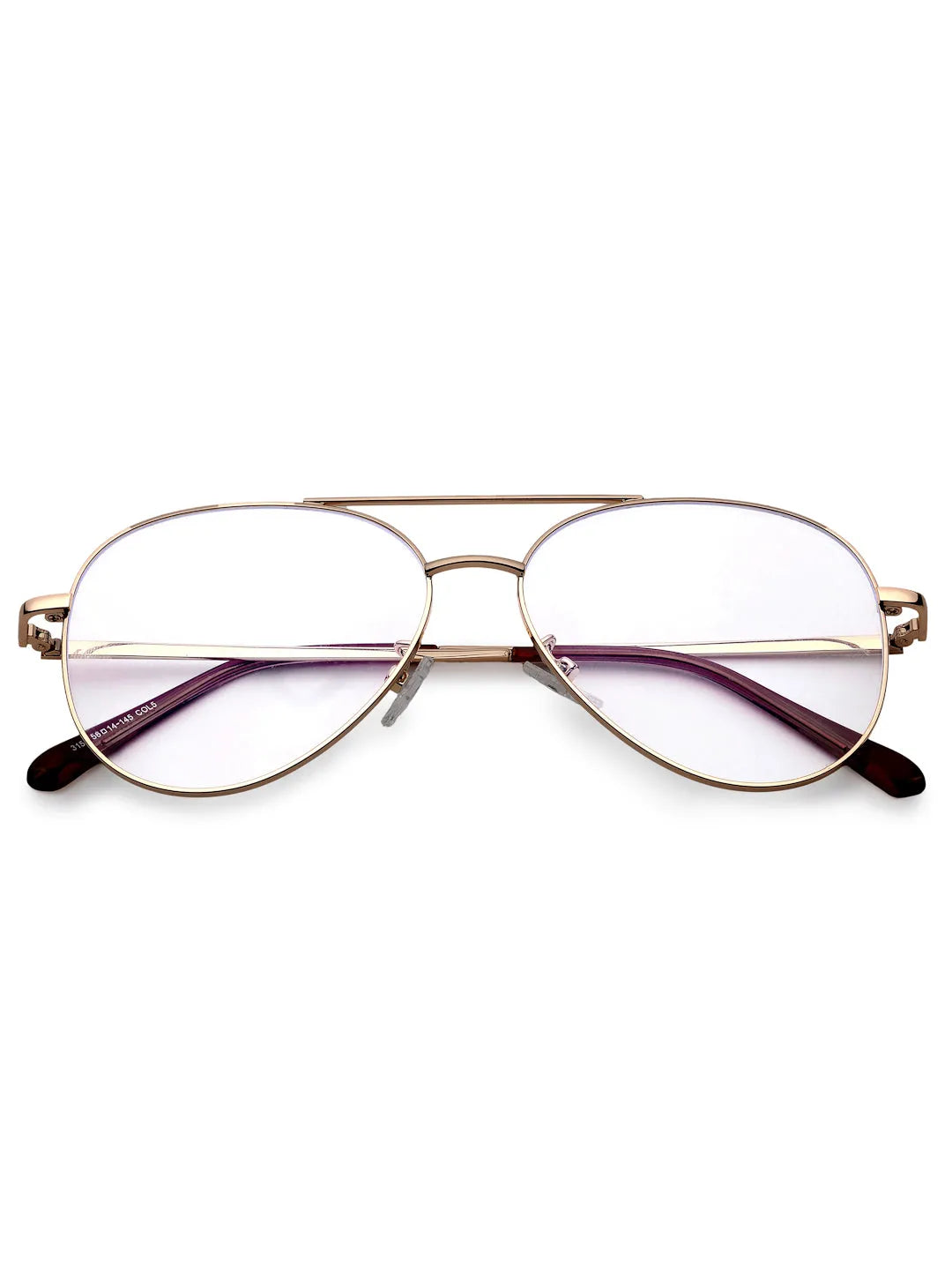 Gravion | Golden Medium Full Rim Aviator Computer Glasses for Men & Women [Blue Block]