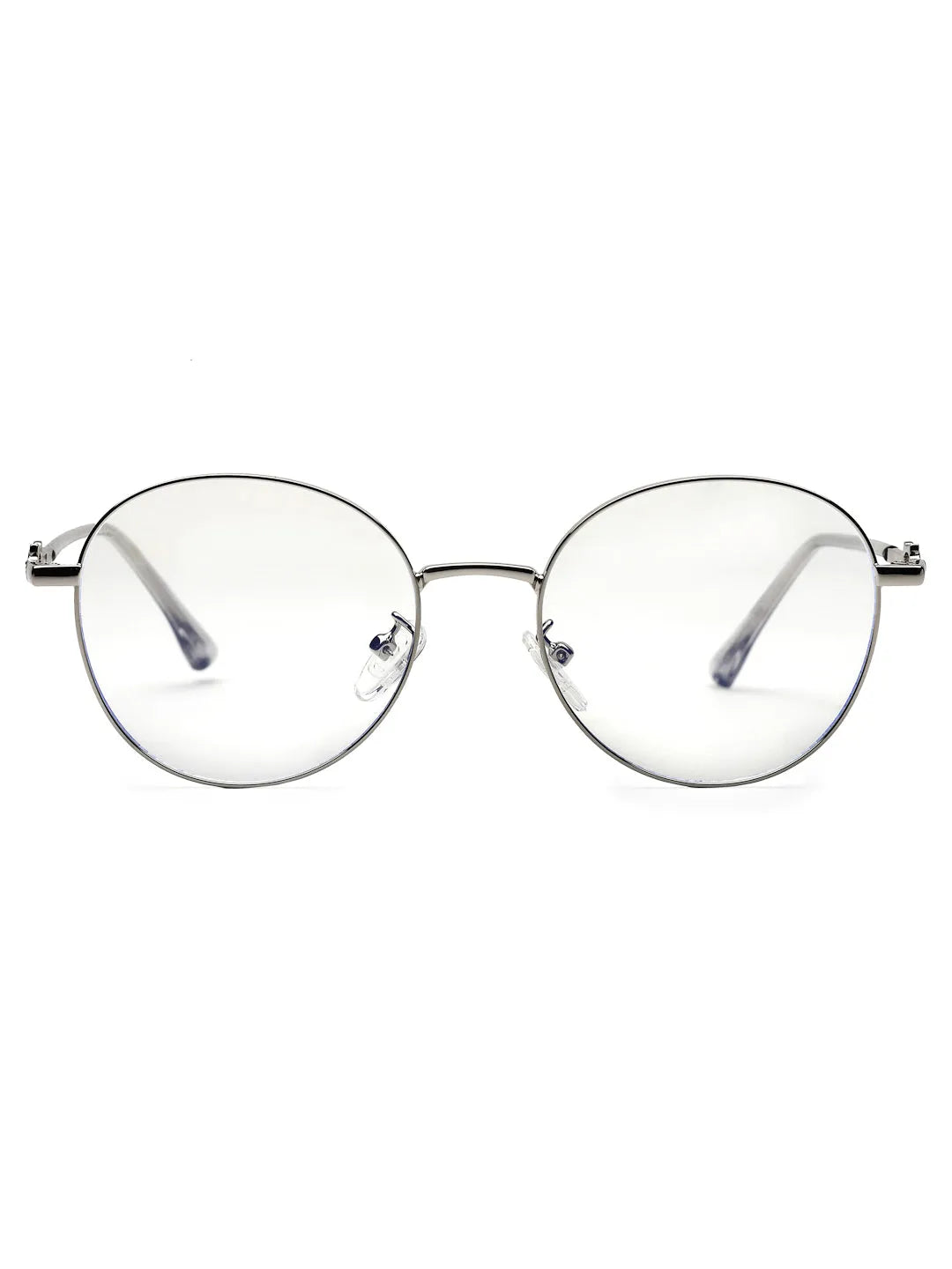 Astrid | Silver Medium Full Rim Oval Computer Glasses for Men & Women [Blue Block]