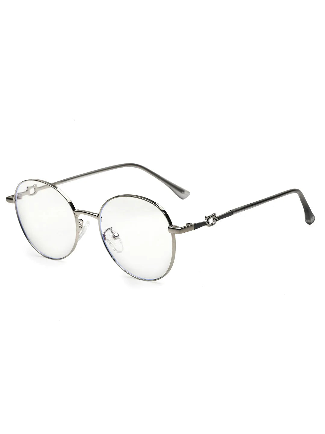 Astrid | Silver Medium Full Rim Oval Computer Glasses for Men & Women [Blue Block]