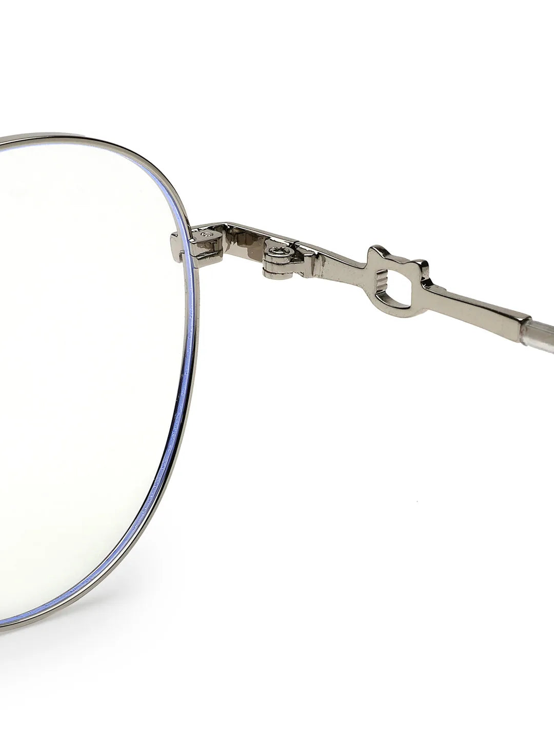 Astrid | Silver Medium Full Rim Oval Computer Glasses for Men & Women [Blue Block]