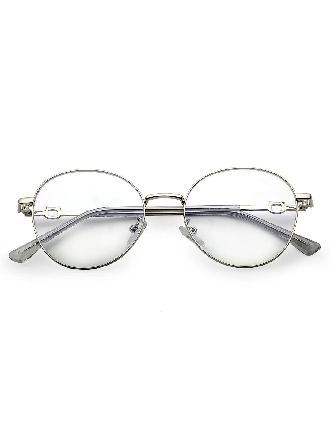 Astrid | Silver Medium Full Rim Oval Computer Glasses for Men & Women [Blue Block]