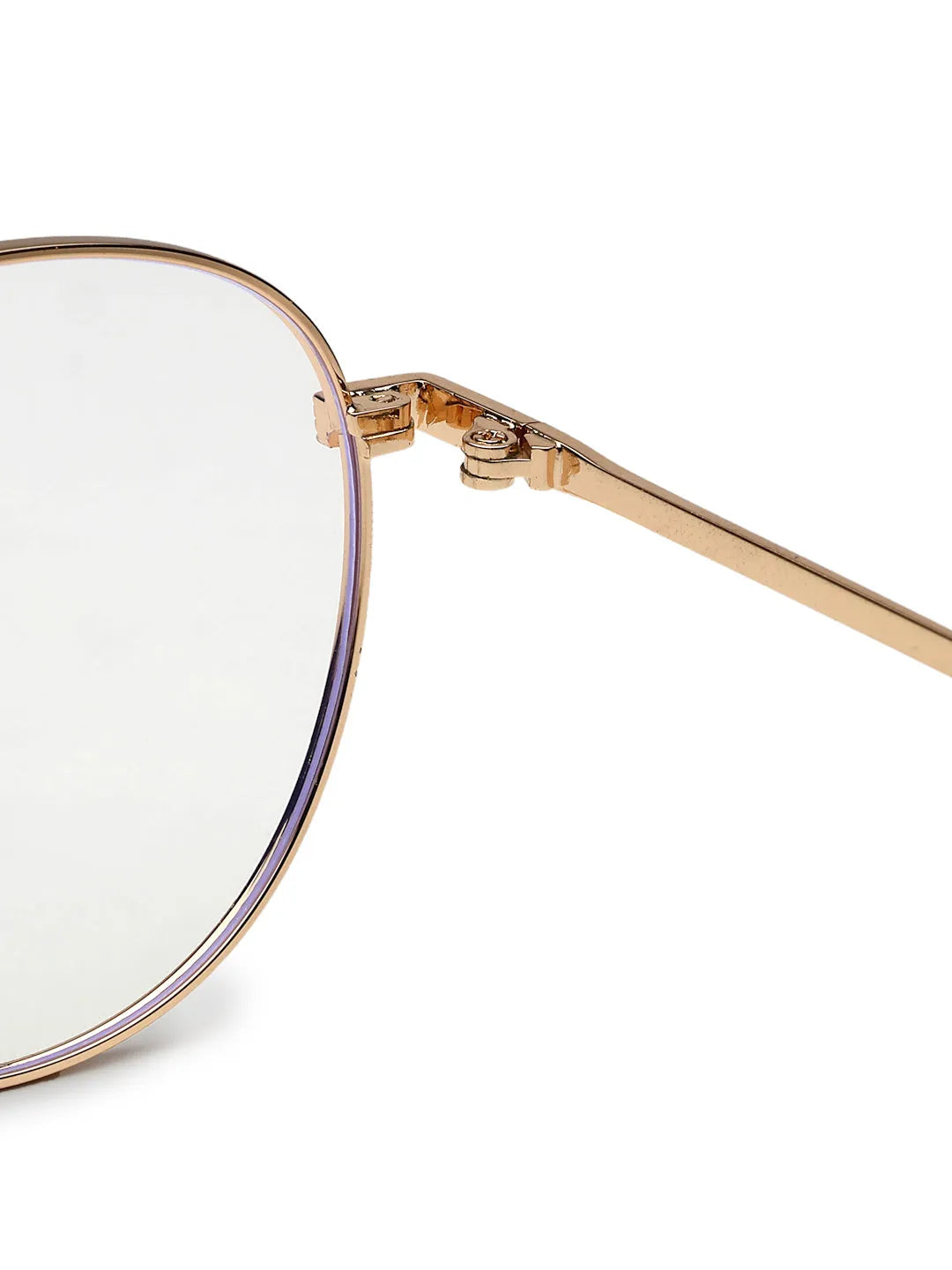 Galveris | Golden Small Full Rim Round Computer Glasses for Men & Women [Blue Block]