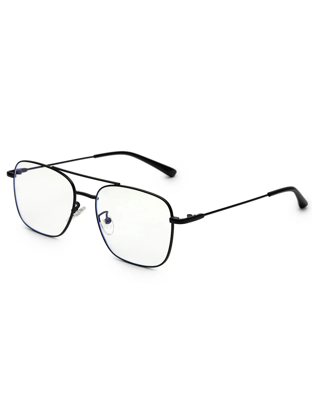 Jovion | Black Medium Full Rim RECTANGLE Computer Glasses for Men & Women [Blue Block]