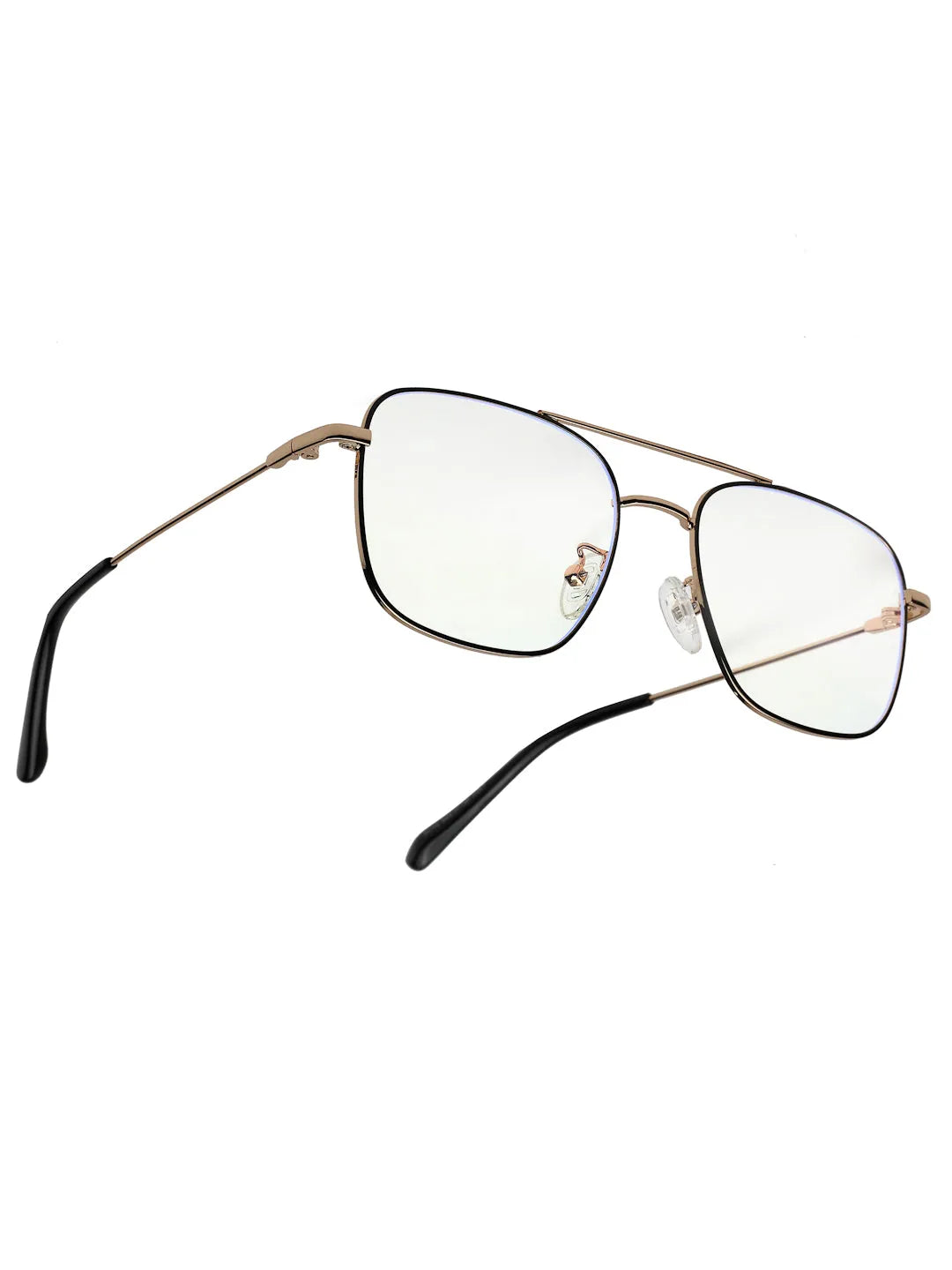Jovion | Black & Gold Medium Full Rim RECTANGLE Computer Glasses for Men & Women [Blue Block]