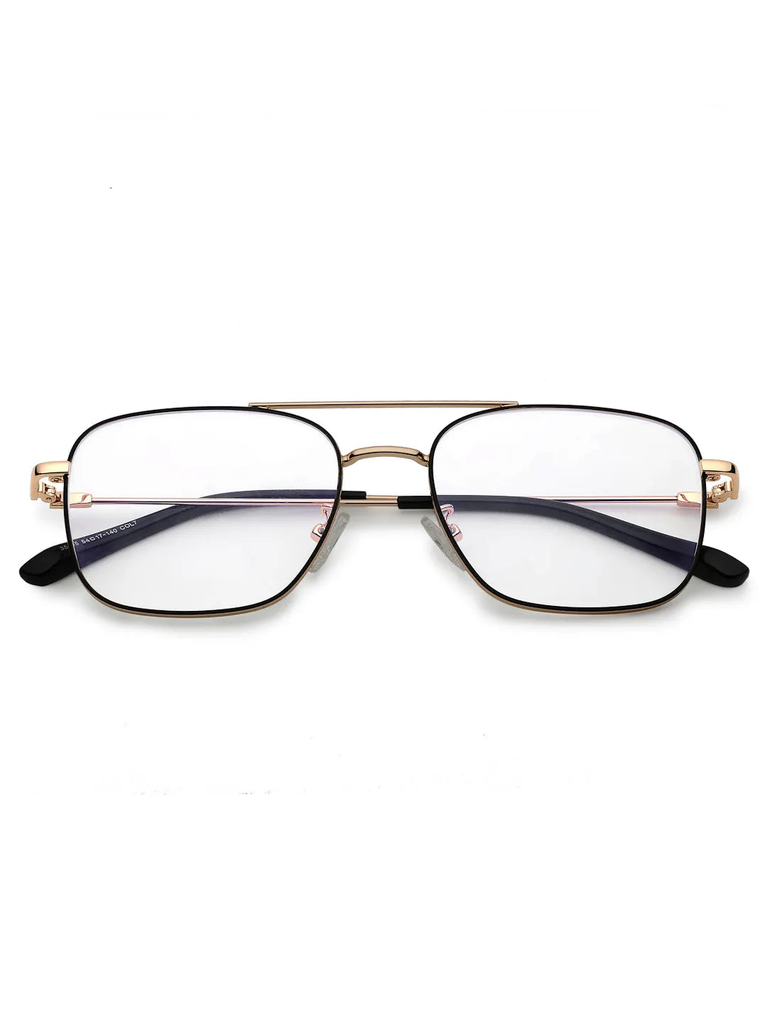 Jovion | Black & Gold Medium Full Rim RECTANGLE Computer Glasses for Men & Women [Blue Block]