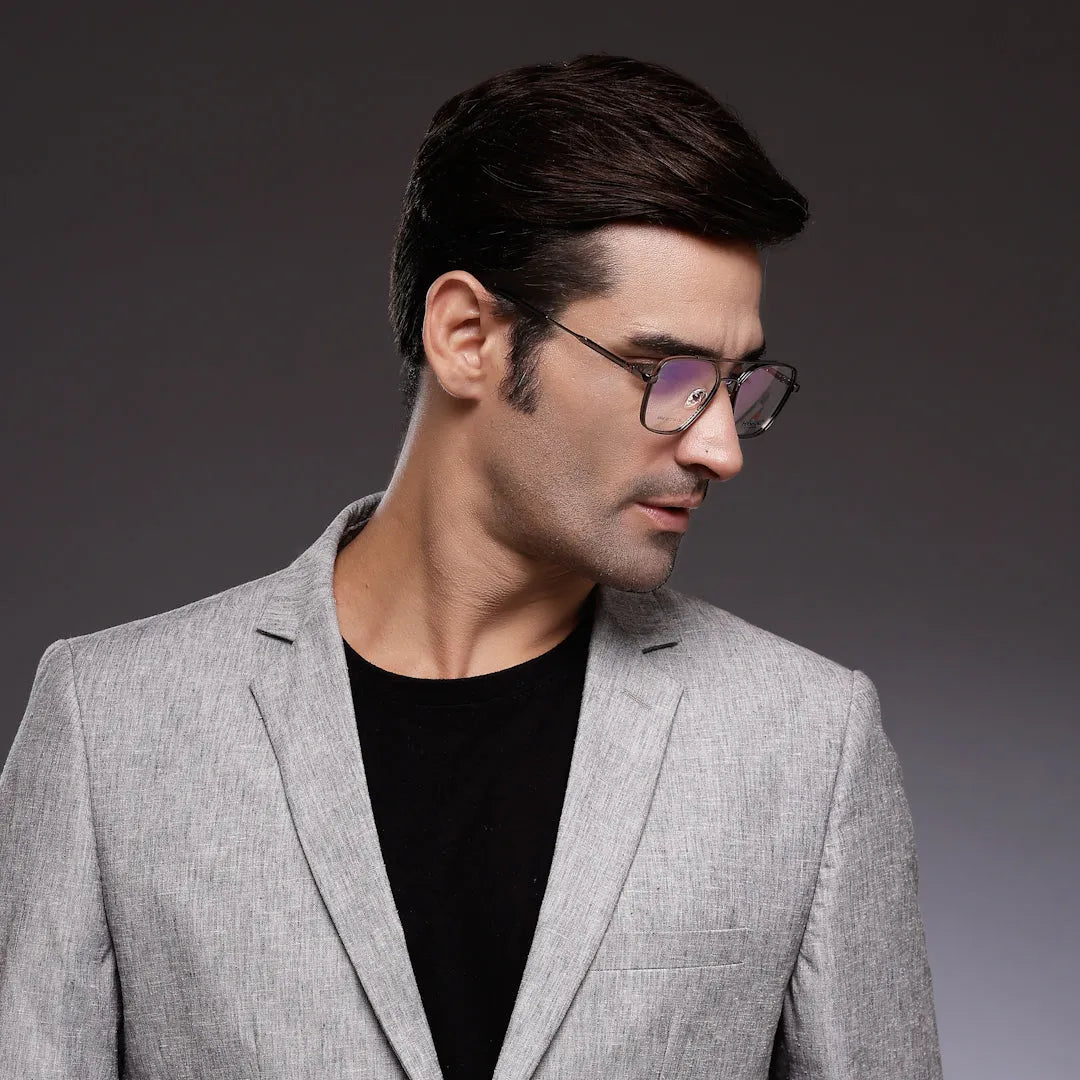 Ethra | Brown Medium Full Rim Square with Spring Hinges Eyeglasses for Men & Women [Demo Lens]