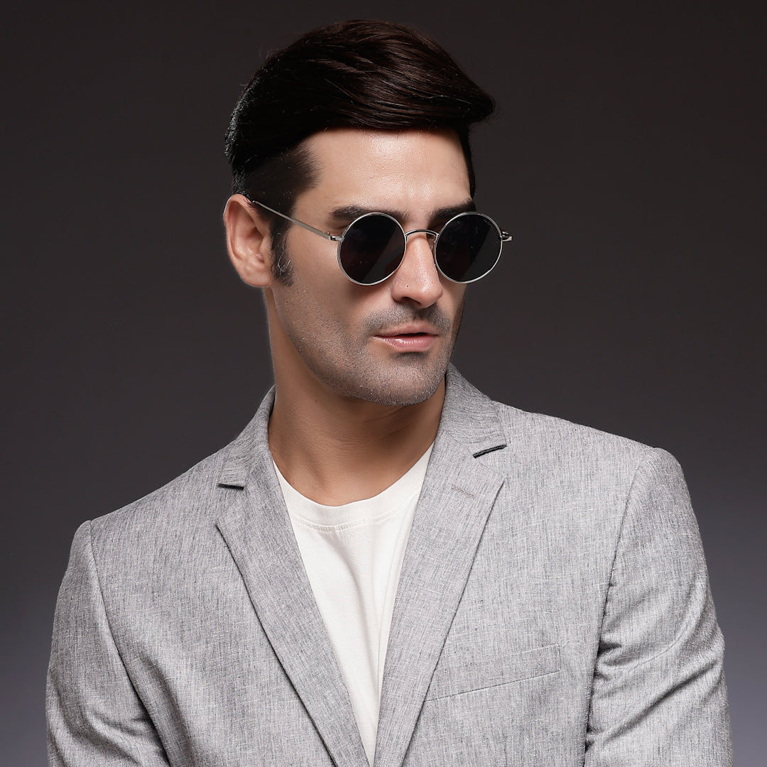 Ionara | Golden-Brown Medium Full Rim Round Sunglasses for Men & Women [UV-protected]