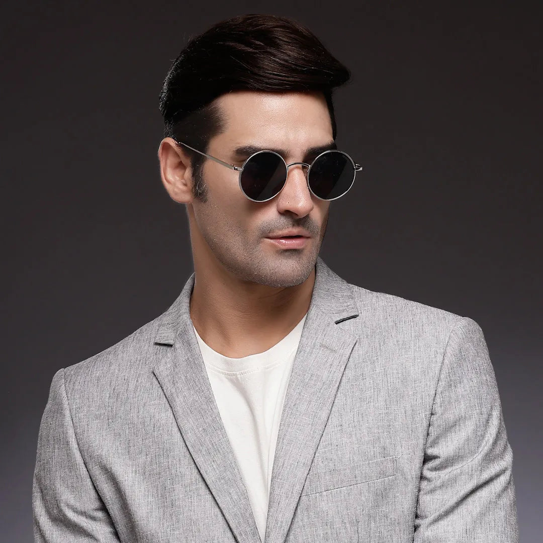 Ionara | Golden-Brown Medium Full Rim Round Sunglasses for Men & Women [UV-protected]
