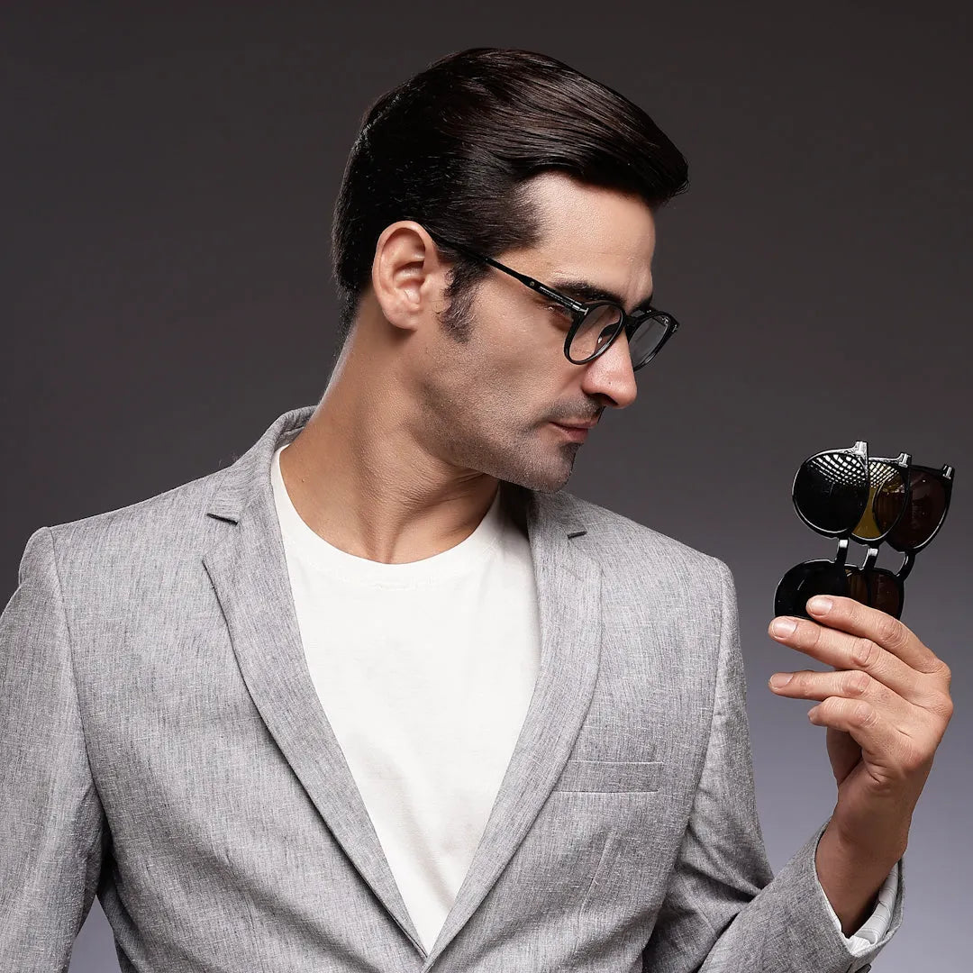 Xalora | Black Small Full Rim Oval Clip-on for Men & Women [Clip-on]