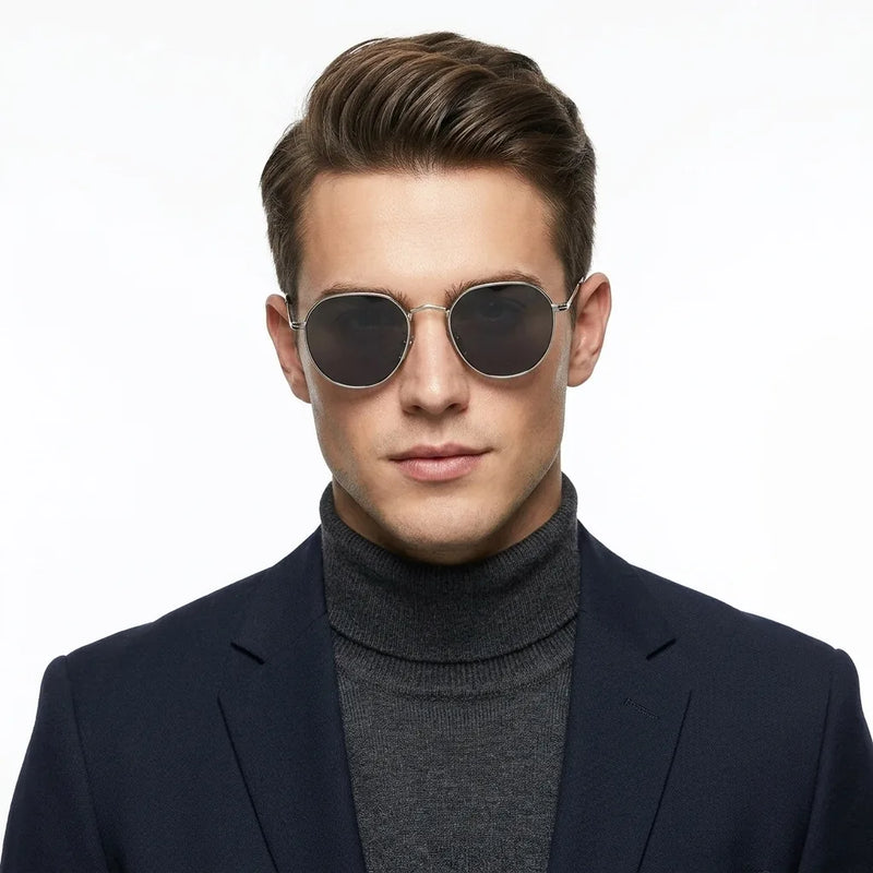 Veylara | Black Medium Full Rim Oval Sunglasses for Men [UV-protected]