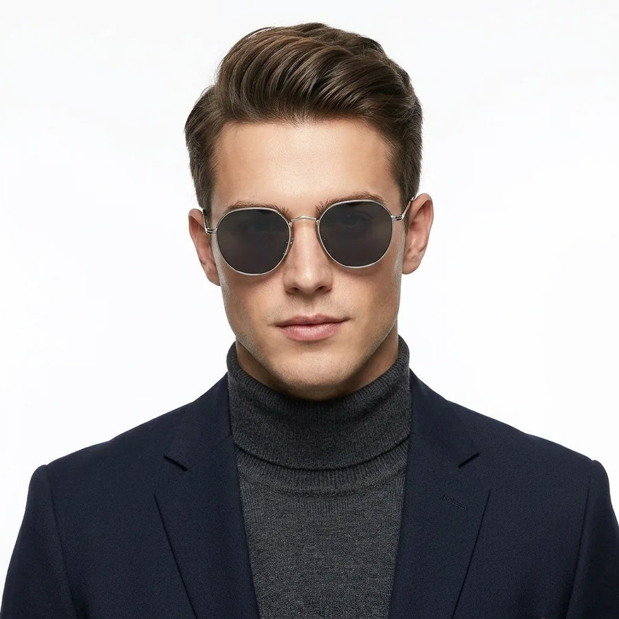 Veylara | Black Medium Full Rim Oval Sunglasses for Men [UV-protected]