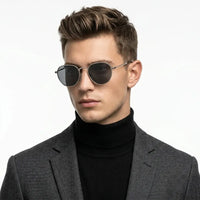 Veylara | Black Medium Full Rim Oval Sunglasses for Men [UV-protected]